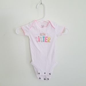 Girl's , "Little  Sister" , Short Sleeved Onsie